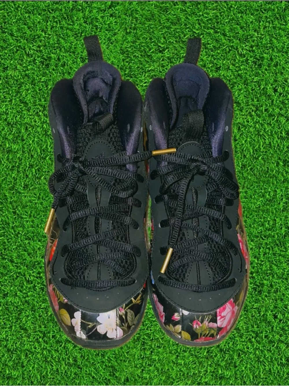 Nike Kids Black "Floral" High-Tops Size 2Y